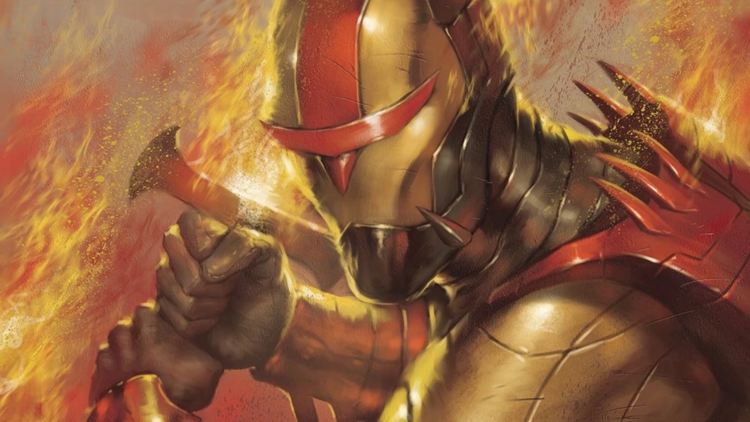 Azrael ready to swing his fiery sword