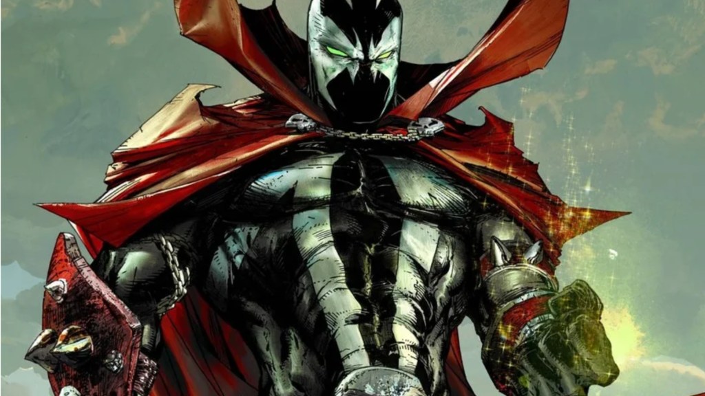 Spawn standing with his energy wreathed in energy