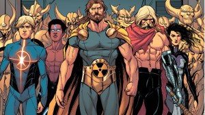 Hyperion, Thor, Starbrand, Nightmask, Abyss, Ex Nihilo, and the Alephs walking forward