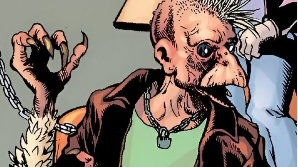 Beak sitting in a desk in the X-Men Special Class