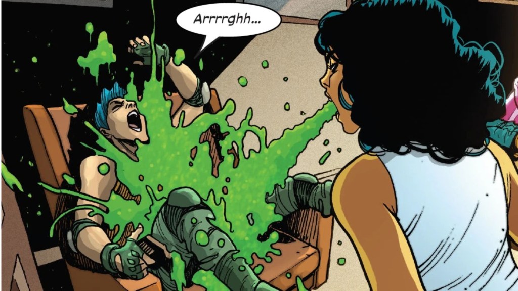 Angel Salvatore puking acid on an enemy