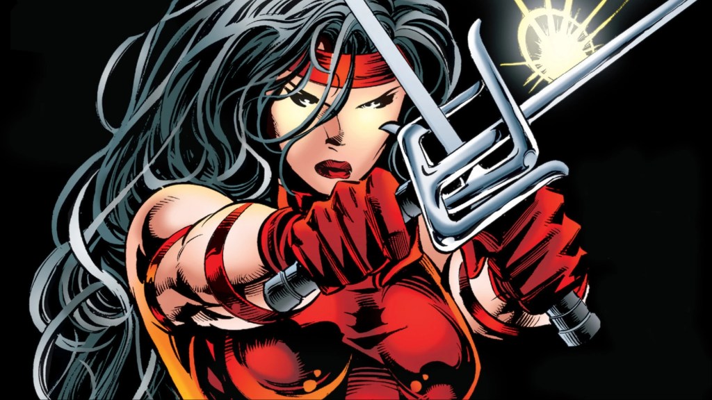 Elektra holding her sais in front of her