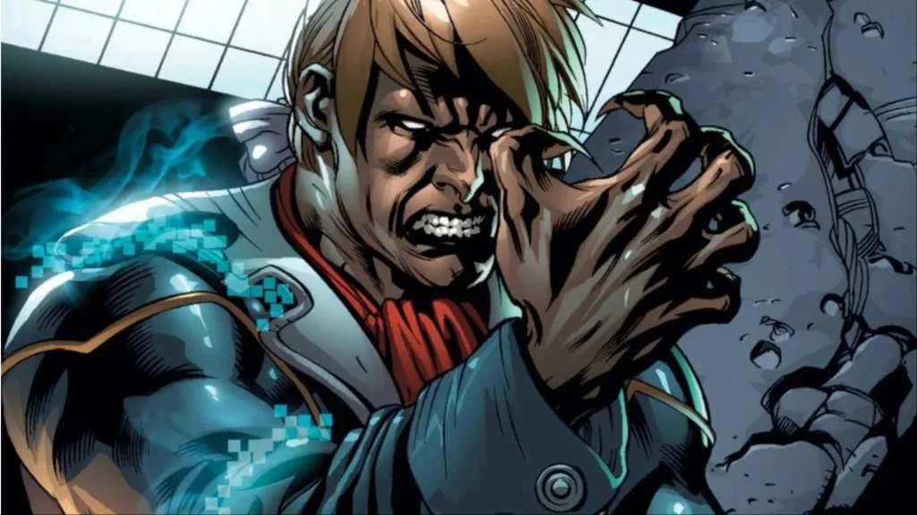 Donald Pierce grimacing