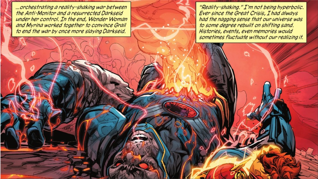 Darkseid lying dead after Darkseid War