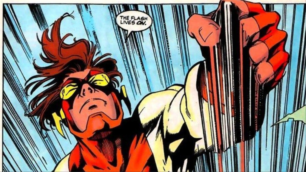 Impulse running forward with a fist out, surrounded by speed lines