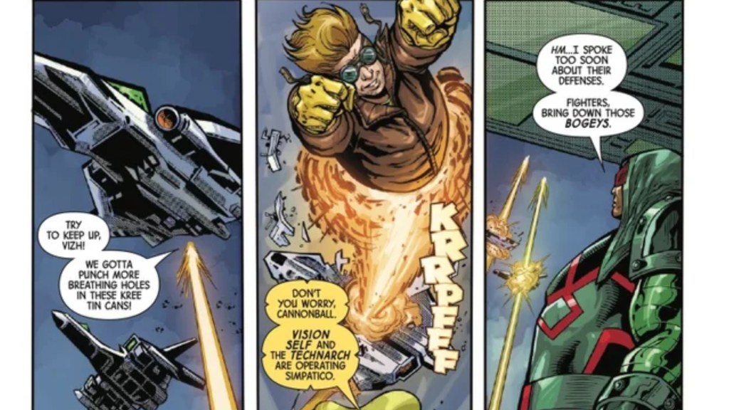 Cannonball battling Kree Ships