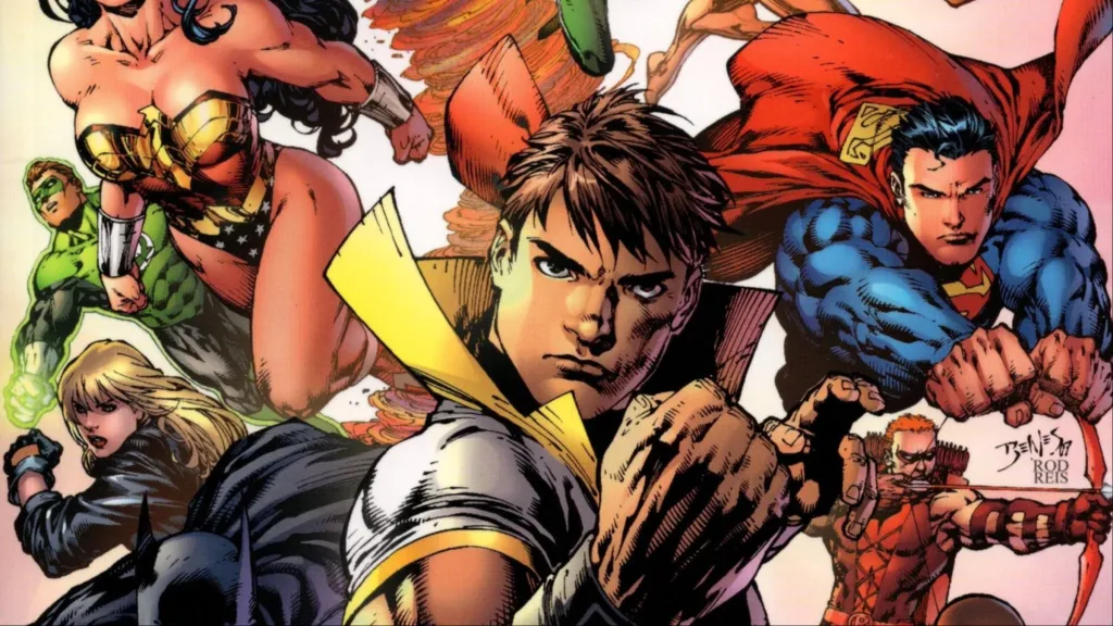 Karate Kid with Superman, Wonder Woman, Hal Jordan, Black Canary, and Red Arrow from Countdown to Final Crisis