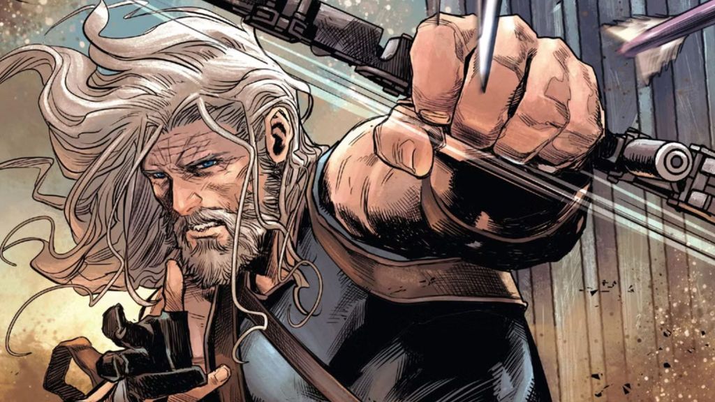 Old Man Hawkeye's Clint Barton uses his infamous bow