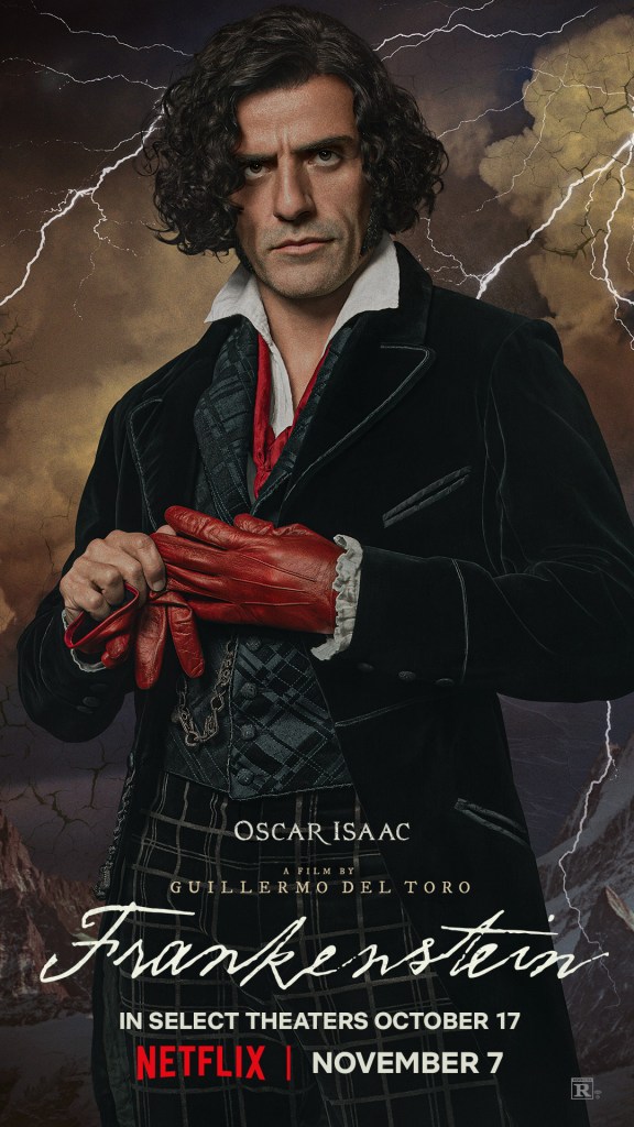 Oscar Isaac in the poster for Guillermo del Toro's Frankenstein