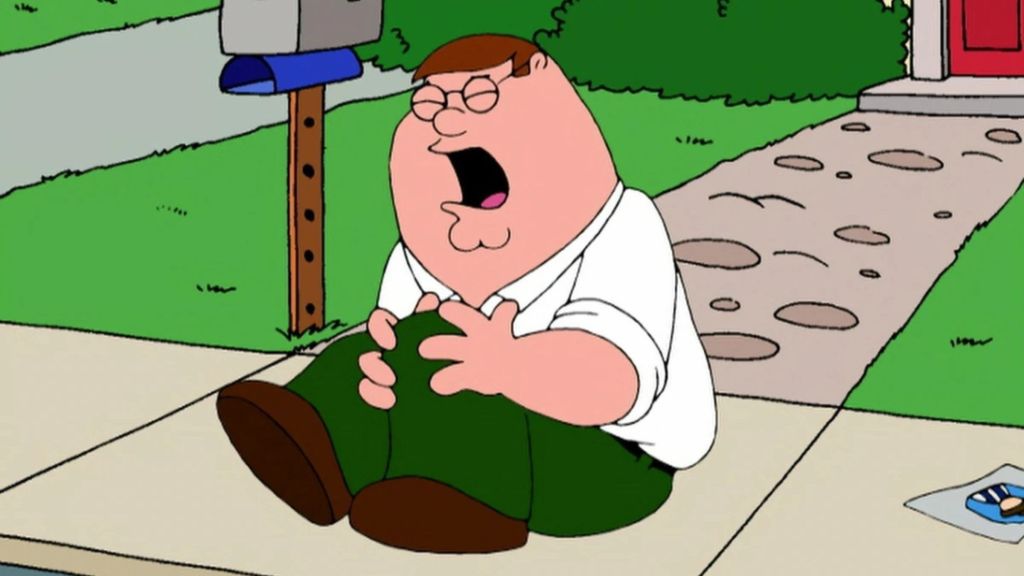Peter Griffin hurts his knee in Family Guy