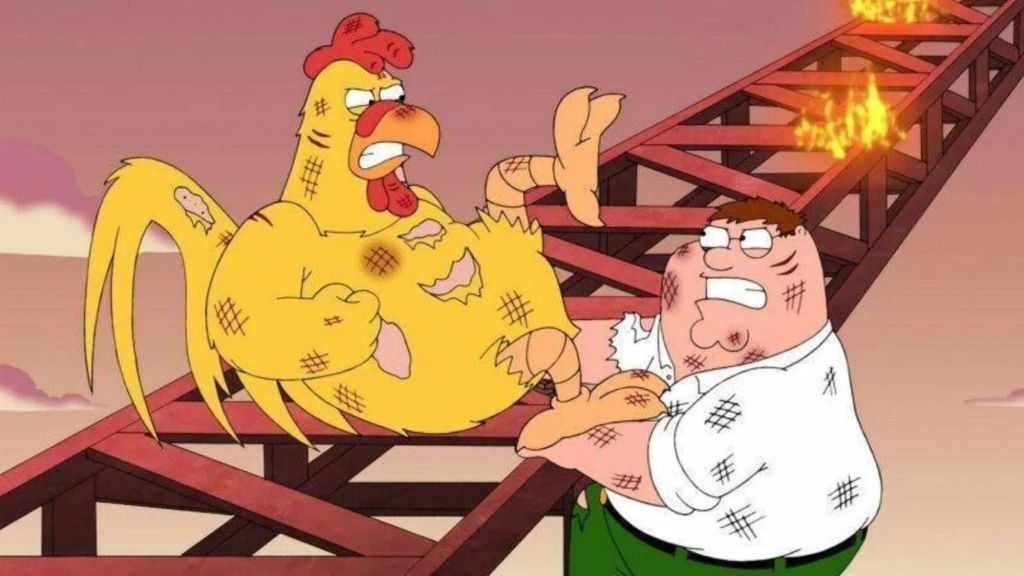 Peter Griffin vs Ernie the Giant Chicken on Family Guy