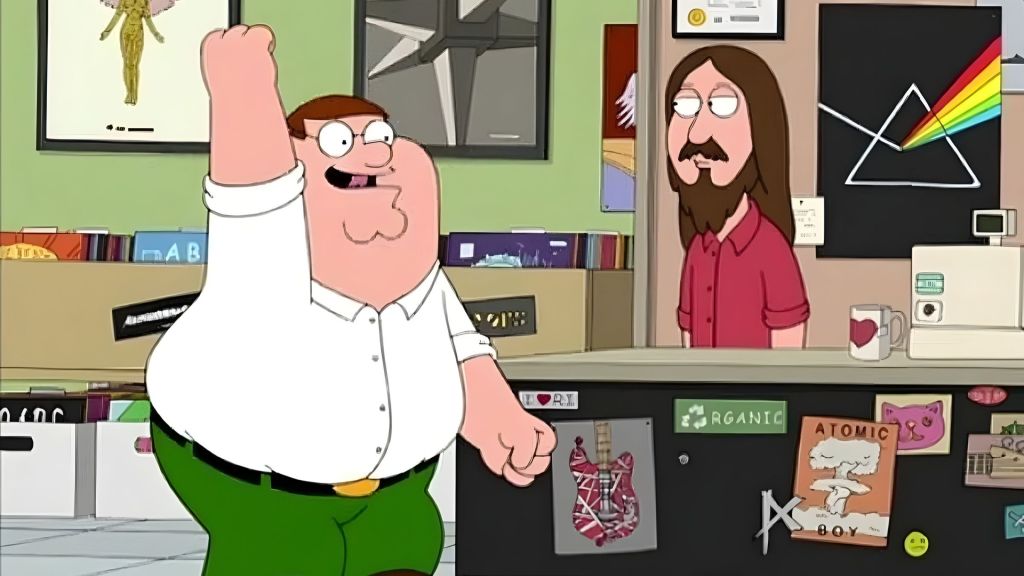 Peter Griffin doing the Bird on Family Guy