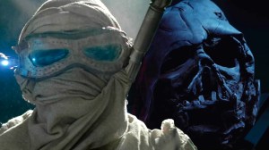 Rey and Darth Vader's mask in Star Wars The Force Awakens