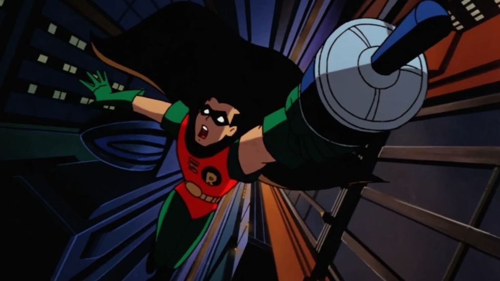 Robin falling in the Fear of Victory episode of Batman the Animated Series