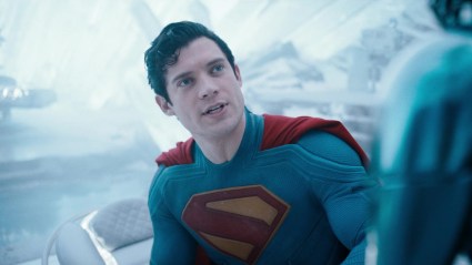 Superman in Fortress of Solitude in Superman 2025