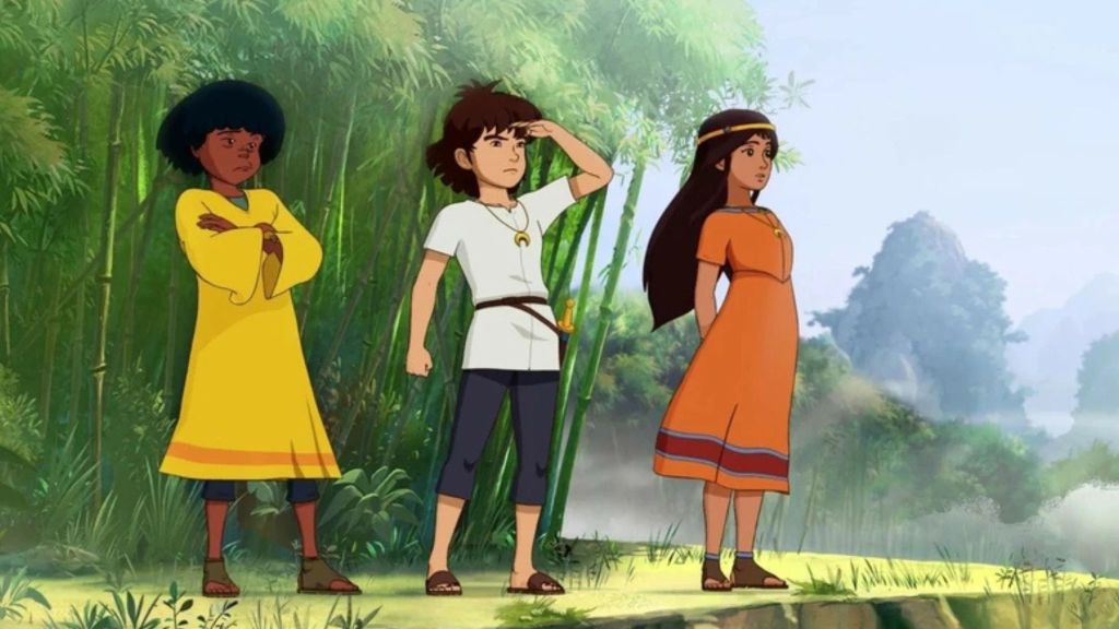 The Mysterious Cities of Gold. 3 Kid in a frame with greenery background