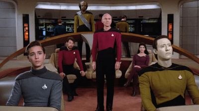 The crew from Star Trek the Next Generation