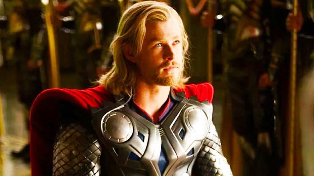 Chris Hemsworth as Thor on Asgard in Thor (2011)