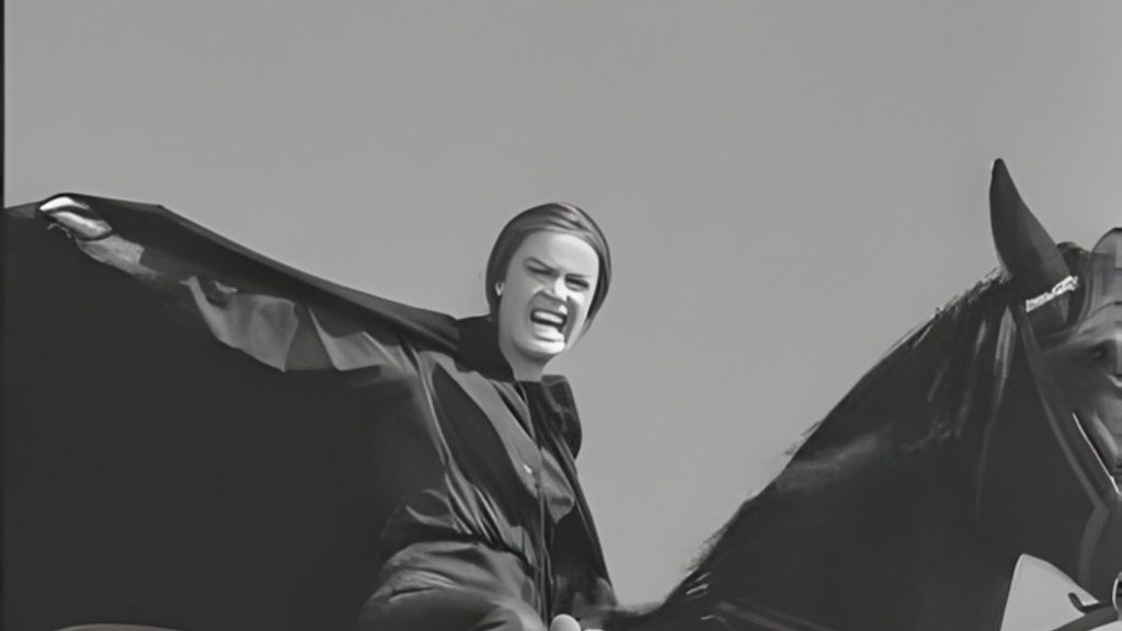 A scary looking woman on a horse on The Twilight Zone
