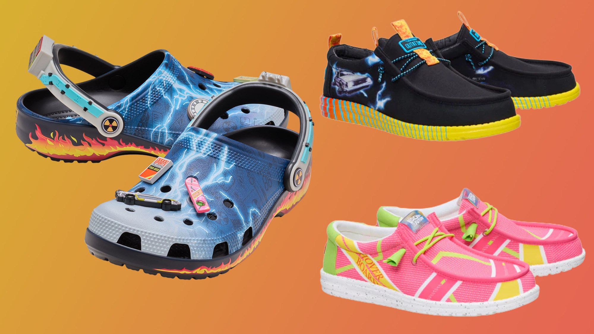 Back To The Future Shoes Debut From Crocs and Hey Dude For The 40th Anniversary