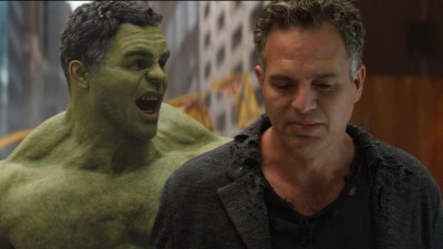 Split image of Hulk and Bruce Banner in the MCU