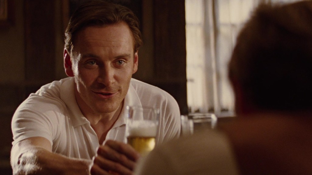 Michael Fassbender as Magneto having a drink in X-Men: First Class