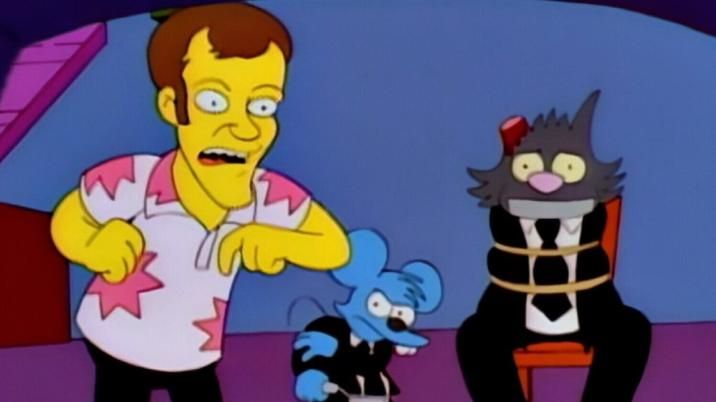 Quentin Tarantino in The Simpsons with Itchy and Scratchy