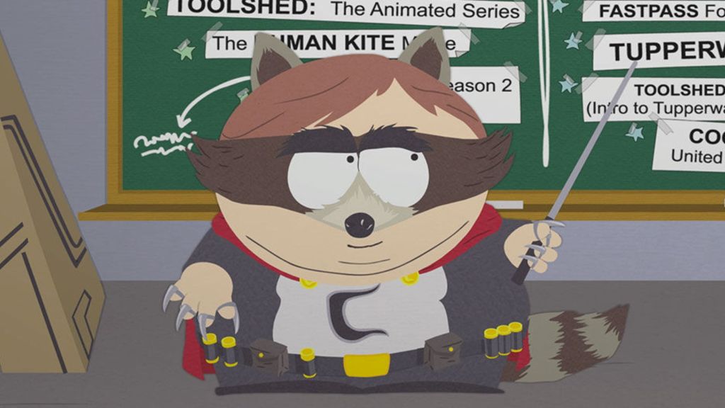 Cartman on the board in South Park.