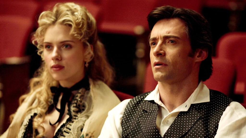 Scarlett Johansson and Hugh Jackman in The Prestige