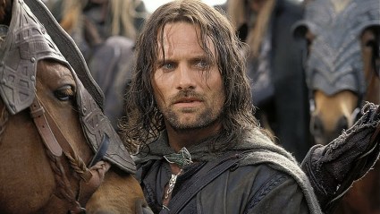 Viggo Mortensen as Aragorn looking annoyed in The Lord of the Rings
