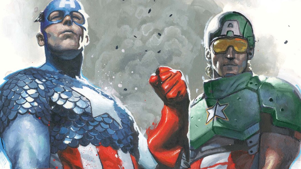 Captain America and David Colton Standing Side-by-Side