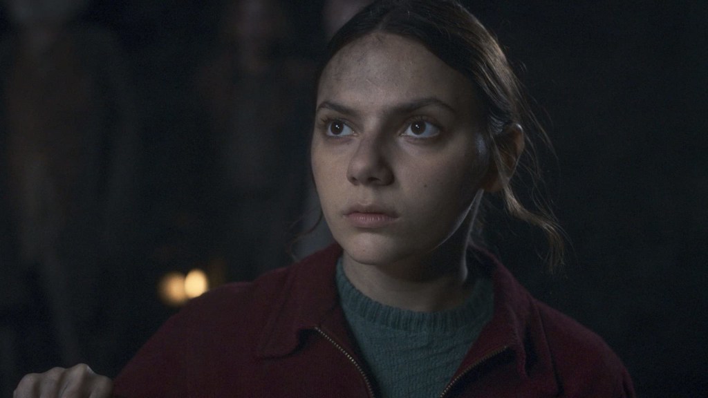 Dafne Keen as Lyra looking serious in His Dark Materials