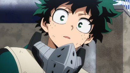 Deku looking surprised in My Hero Academia
