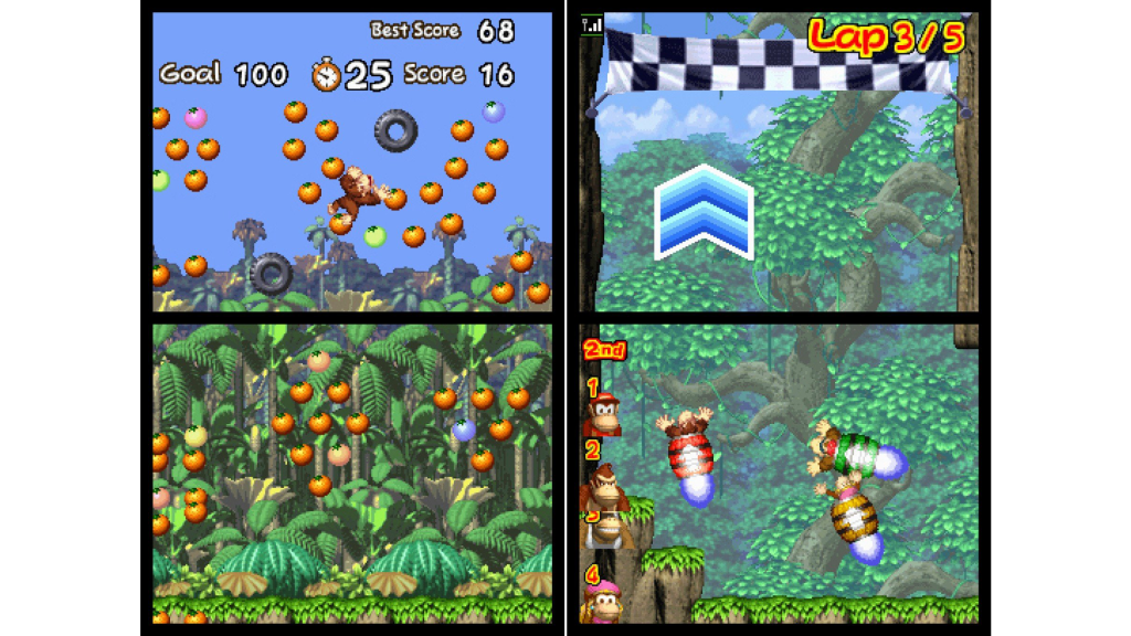 Two side-by-side screenshots from Donkey Kong: Jungle Climber.