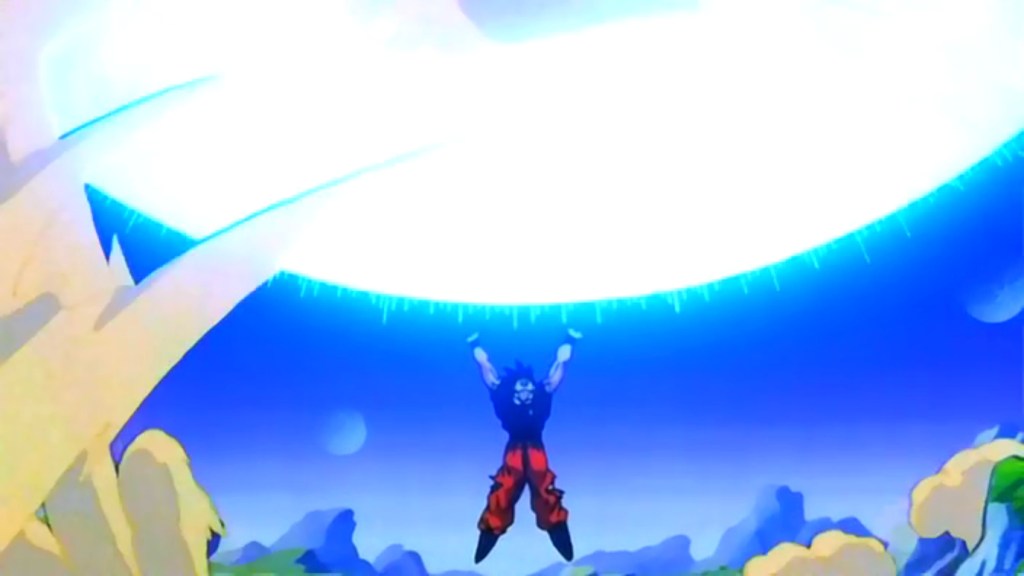 Goku uses Spirit Bomb on Dragon Ball