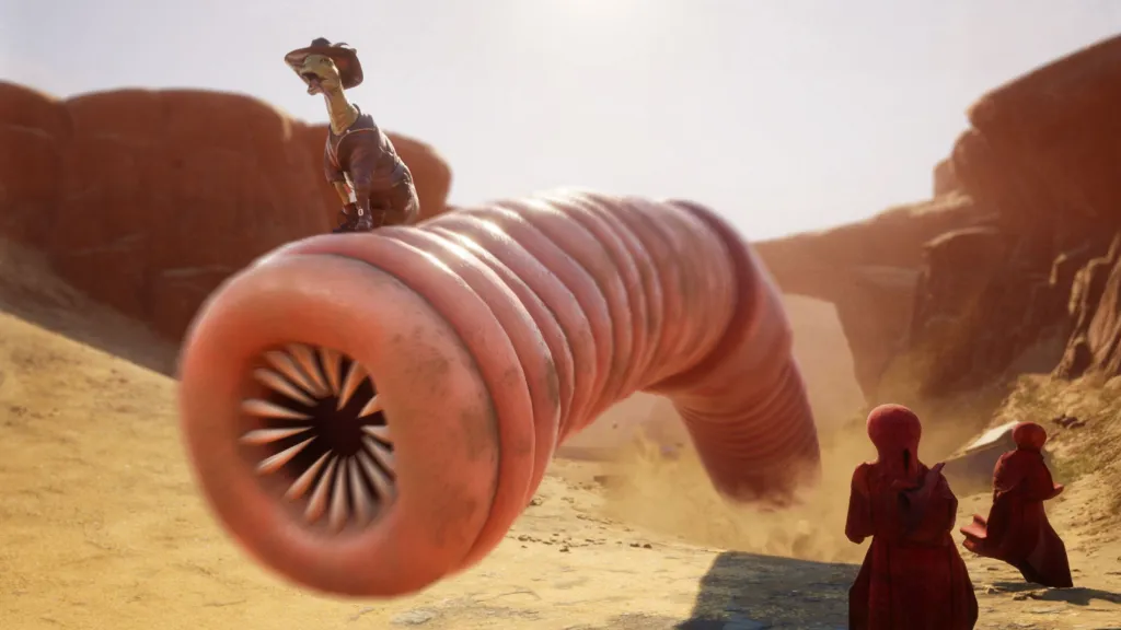 Goat Simulator 3 Riding Sandworm