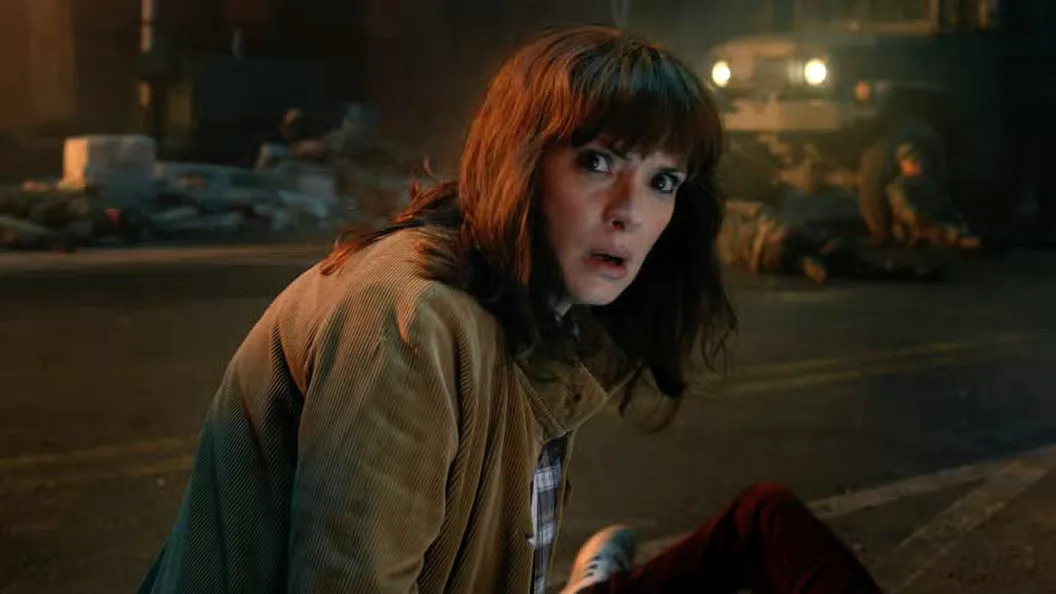 Winona Ryder as Joyce Byers looking shocked in Stranger Things Season 5