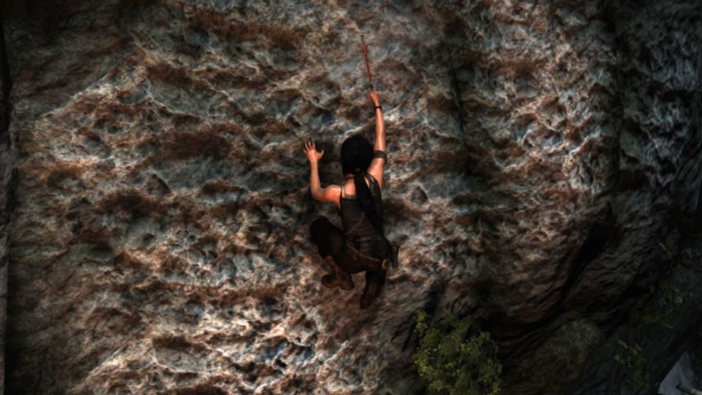 Lara Climbing Wall Tomb Raider