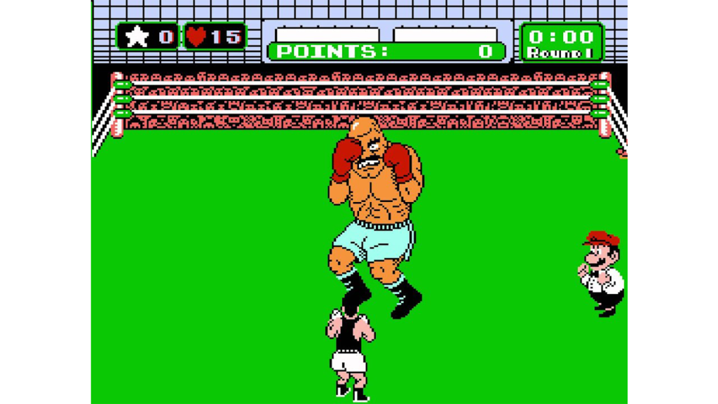 A screenshot from Mike Tyson’s Punch-Out!! on the Nintendo Entertainment System.