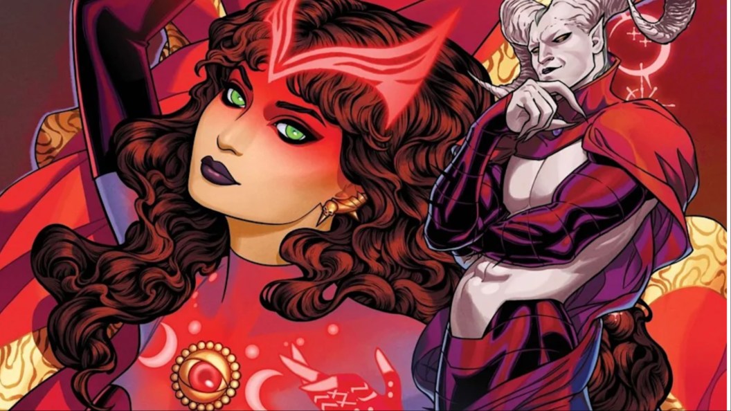 Scarlet Witch as the Sorcerer Supreme with Chthon next to her