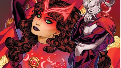 Scarlet Witch as the Sorcerer Supreme with Chthon next to her
