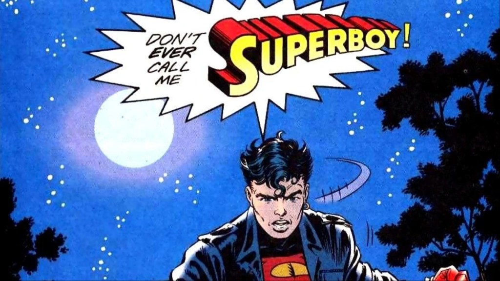 Superboy turning around and telling eh Newsboy Legion not to call him Superboy