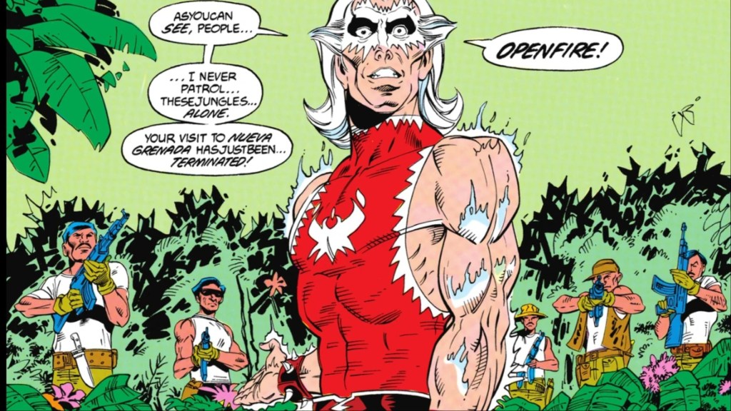 Snowflame with thugs behind him