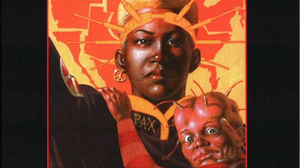 Martha Washington holding an alien baby