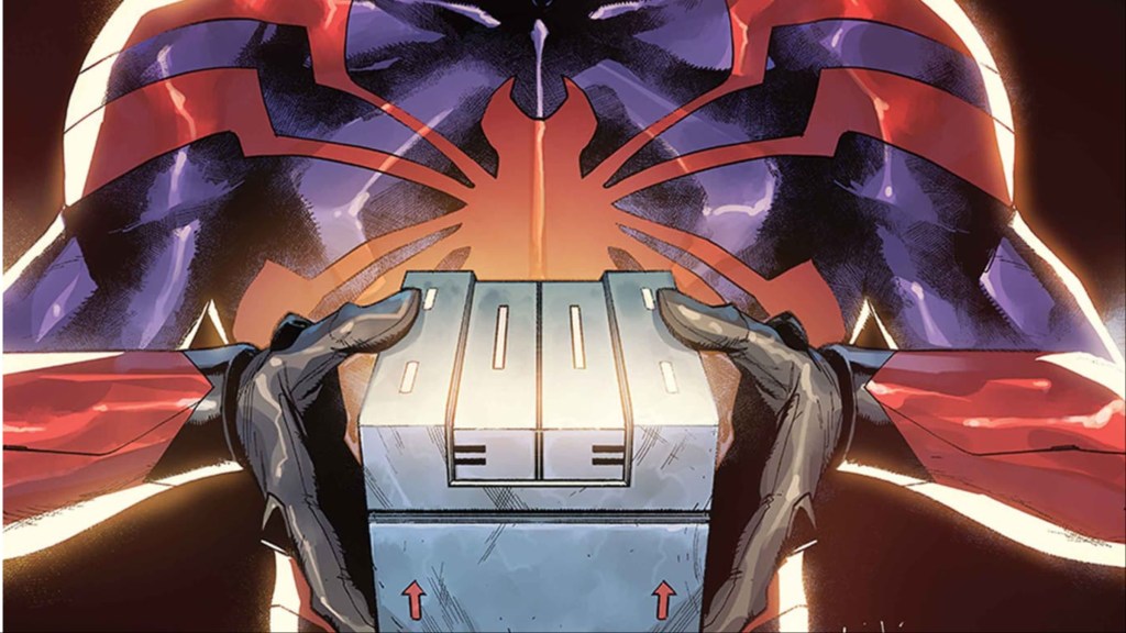 Miles Morales holding an Origin Box