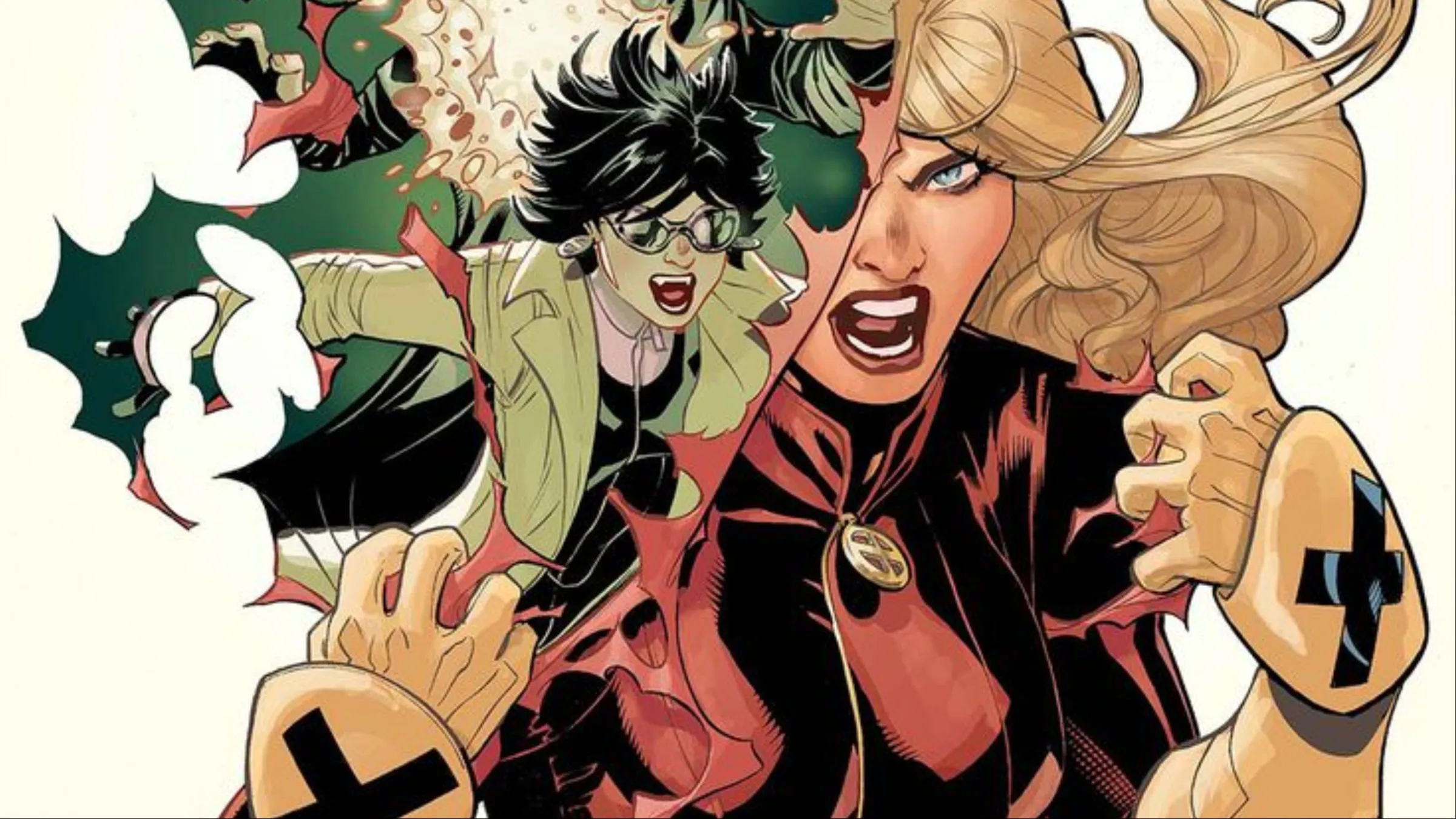 Husk ripping off her skin to reveal Jubilee and Chamber