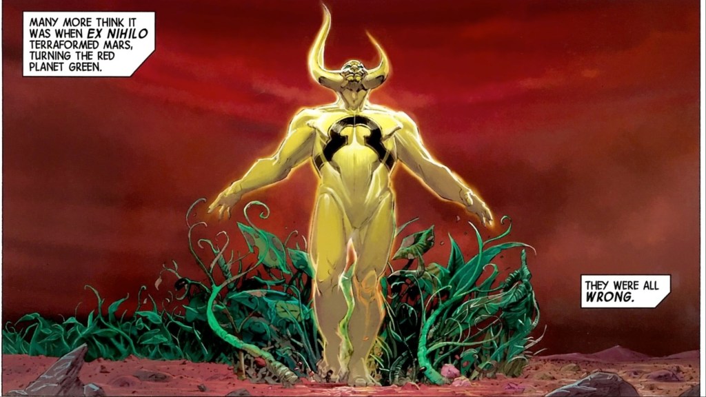 Ex Nihilo causing plants to grow in his wake on MArs