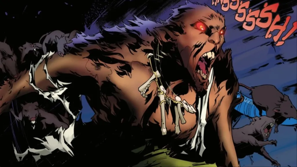 Vermin in the sewers, surrounded by rats ready to attack