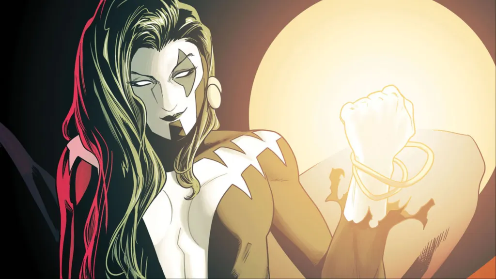 Shriek was sonic power wreathing her left hand