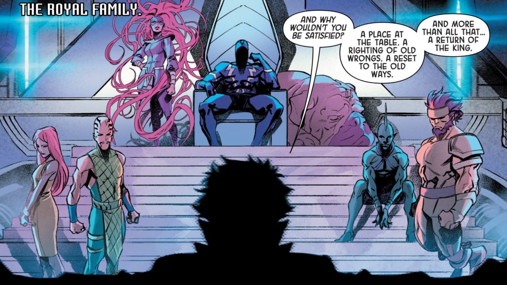 Maximus greeting Black Bolt and the Royal Family